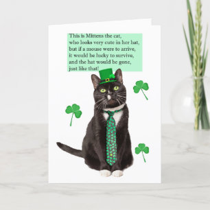 Happy St Patricks Day Funny Cat Limerick Feiertagskarte