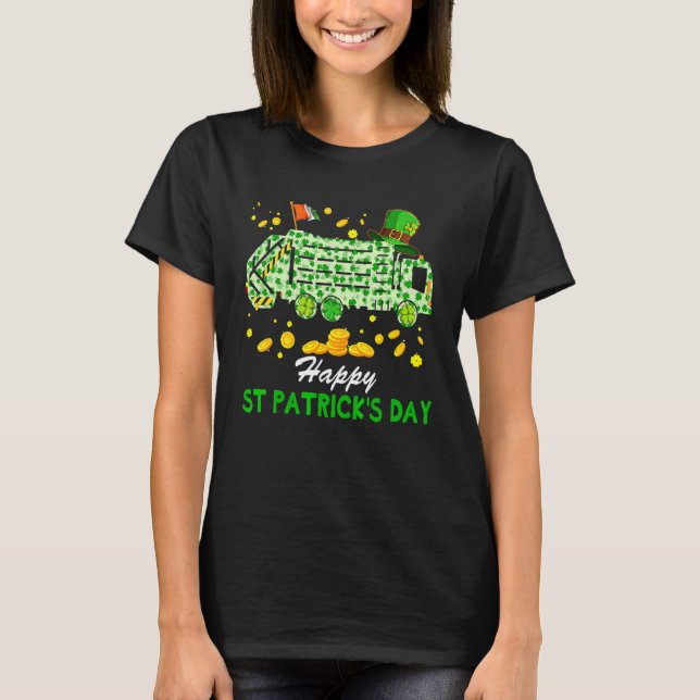 Happy St Patrick's Day Funny Leprechaun Garbage Tr T-Shirt (Vorderseite)