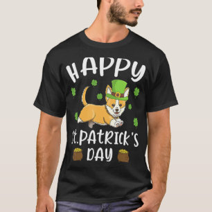 Happy St Patrick's Day Funy Saint Patricks Corgi D T-Shirt