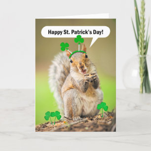 Happy St Patricks Day für jedermann Eichhörnchen Feiertagskarte