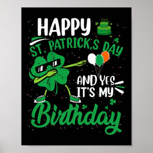 Happy St Patricks Day Geburtstagsparty Kleeblatt D Poster