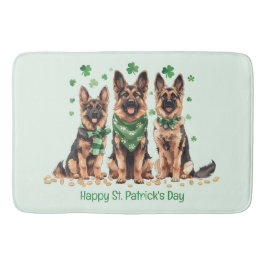 Happy St. Patrick's Day German Shepherd Hogs Badematte