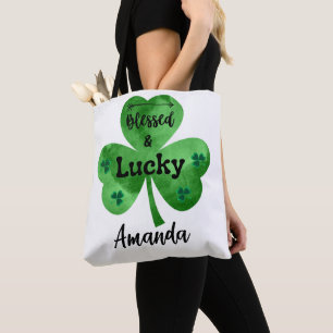 Happy St. Patrick's Day Gesegnet und Glück Tasche