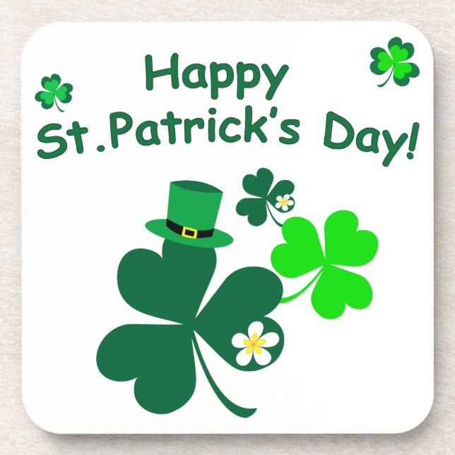 Happy St. Patrick's Day Getränkeuntersetzer (Vorderseite)