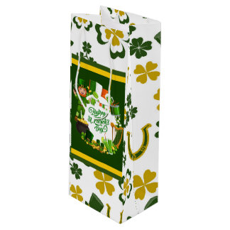 Happy St. Patrick's Day Gift Bag Geschenktüte Für Weinflaschen