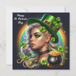 Happy St Patrick's Day Glamour Girl Feiertagskarte