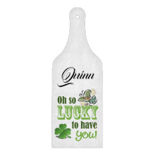 Happy St. Patrick's Day Glass Cutting Board Schneidebrett