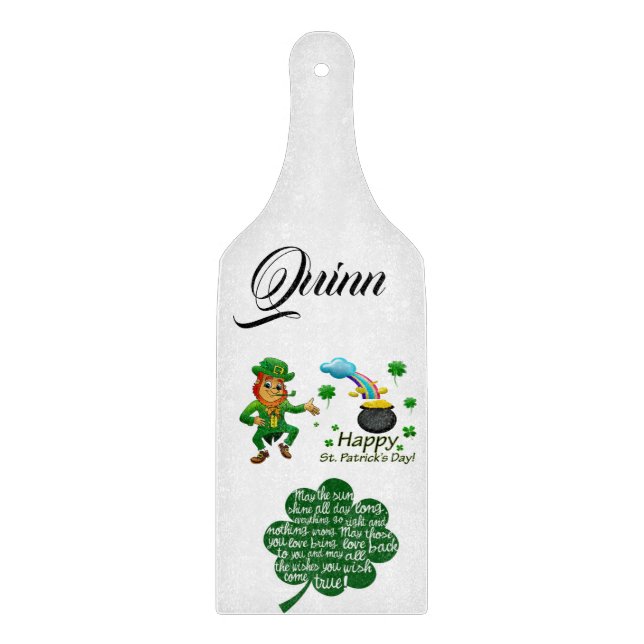 Happy St. Patrick's Day Glass Cutting Board Schneidebrett (Vorderseite)