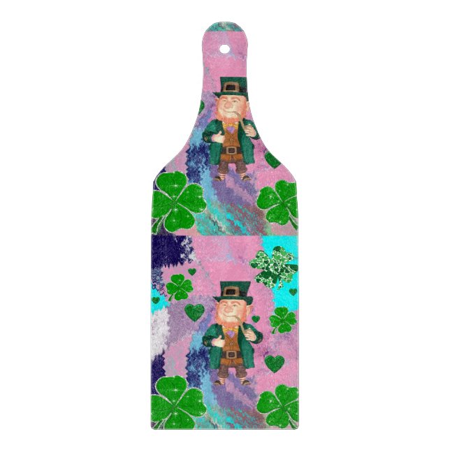 Happy St. Patrick's Day Glass Cutting Board Schneidebrett (Vorderseite)