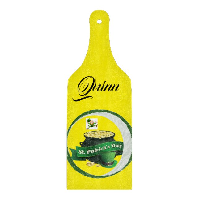 Happy St. Patrick's Day Glass Cutting Board Schneidebrett (Vorderseite)