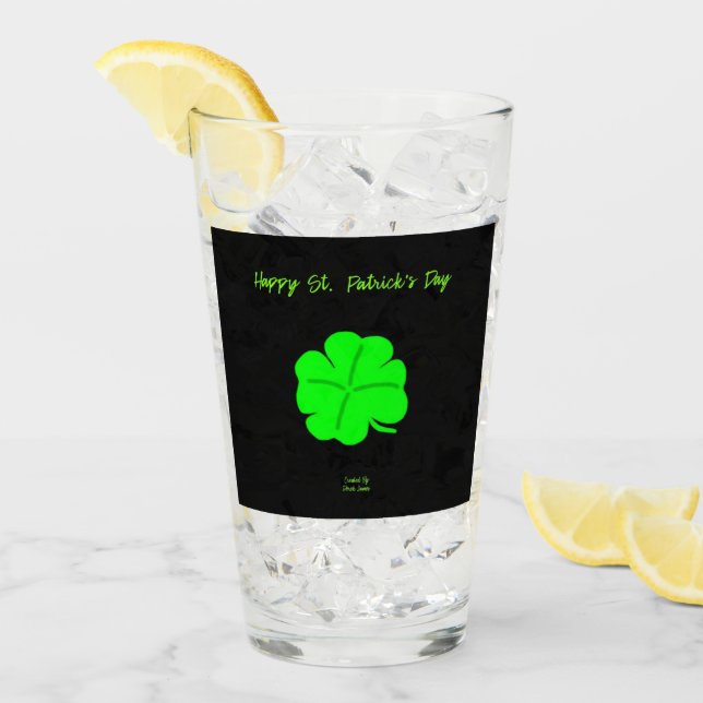 Happy St. Patrick's Day Glass Tumbler (Vorderseite Ice)