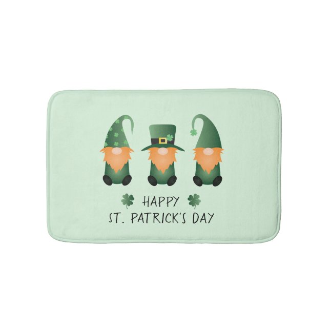 Happy St Patricks Day Gnomes Green Badematte (Vorderseite)