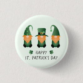 Happy St Patricks Day Gnomes Green Button
