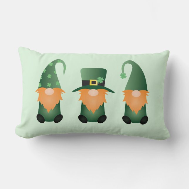 Happy St Patricks Day Gnomes Green Lendenkissen (Vorderseite)