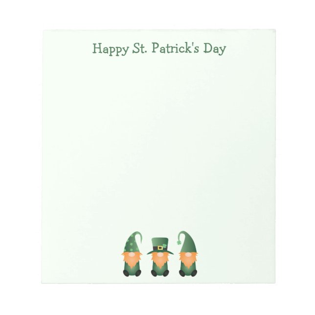 Happy St Patricks Day Gnomes Green Notizblock (Vorderseite)