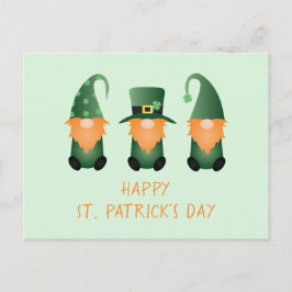 Happy St Patricks Day Gnomes Green Orange Postcard Postkarte