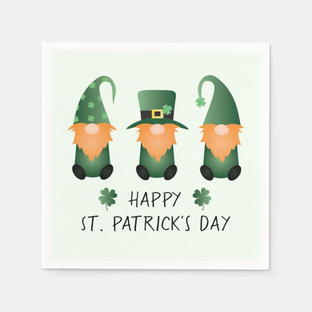 Happy St Patricks Day Gnomes Green Orange Serviette (Vorderseite)