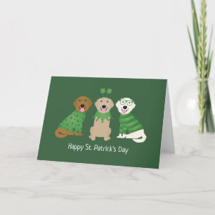 Happy St Patricks Day Golden Retriever Hunde Feiertagskarte