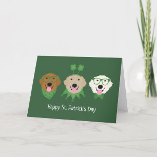 Happy St Patricks Day Golden Retriever Hunde Feiertagskarte