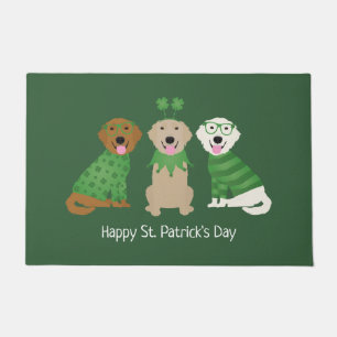 Happy St Patricks Day Golden Retriever Hunde Fußmatte