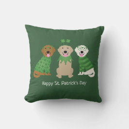 Happy St Patricks Day Golden Retriever Hunde Kissen
