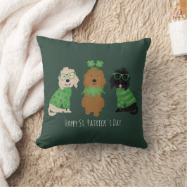 Happy St Patricks Day Goldendoodle Hunde Kissen