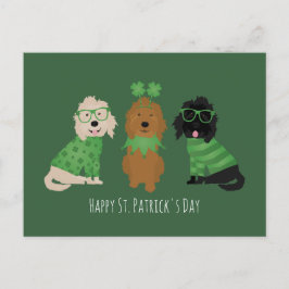Happy St Patricks Day Goldendoodle Hunde Postkarte