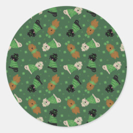 Happy St Patricks Day Goldendoodle Hunde Runder Aufkleber