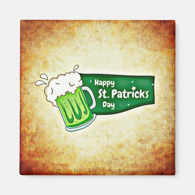 Happy St. Patrick's Day Green Beer Magnet (Vorne)