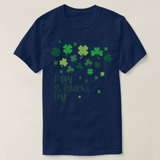Happy St Patricks Day Green Clover Leaf Green Holi T-Shirt (Design vorne)