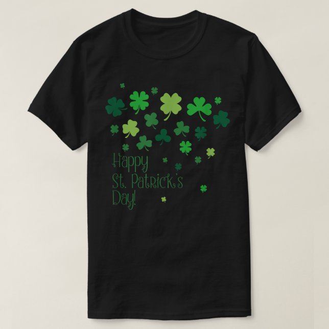 Happy St Patricks Day Green Clover Leaf Green Holi T-Shirt (Design vorne)