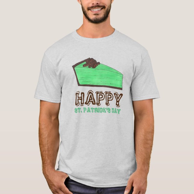 Happy St. Patrick's Day Green Grasshopper Pie T-Shirt (Vorderseite)