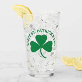 Happy St. Patrick's Day Green Kleeblatt Leaf Glas