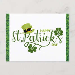 Happy St Patricks Day Green Kleeblatt Postkarte