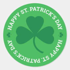 Happy St. Patrick's Day Green Kleeblatt Runder Aufkleber