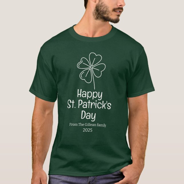 Happy St. Patrick's Day Green Kleeblatts Familie T-Shirt (Vorderseite)
