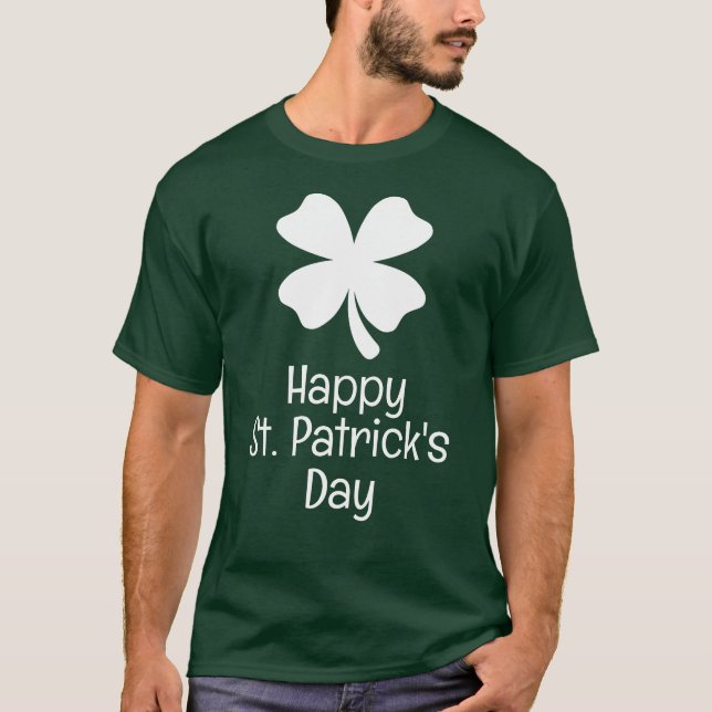 Happy St. Patrick's Day Green Kleeblatts Familie T-Shirt (Vorderseite)