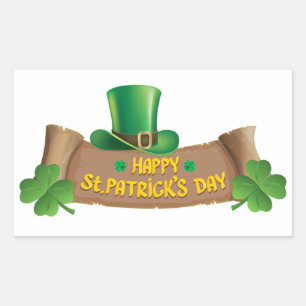 Happy St Patricks Day Green Kleeblatts   Urlaub Rechteckiger Aufkleber