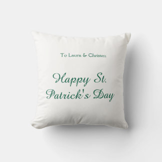 Happy St. Patrick's day green name date simple min Kissen
