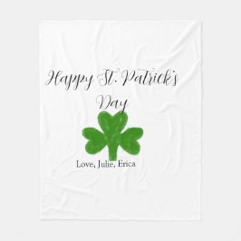 Happy St. Patrick's day green shamrock name  Fleecedecke