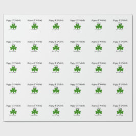 Happy St. Patrick's day green shamrock name  Geschenkpapier