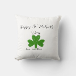 Happy St. Patrick's day green shamrock name  Kissen