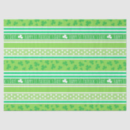 Happy St Patrick's Day Green Stripes Seidenpapier