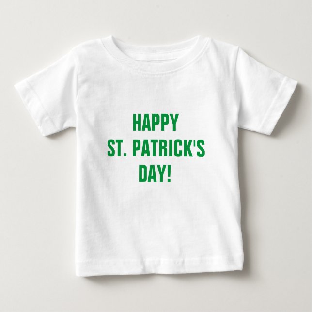 Happy St Patricks Day Green Typografy Baby T-shirt (Vorderseite)