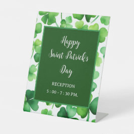 Happy St Patricks Day Green Watercolor Kleeblatt Sockelschild