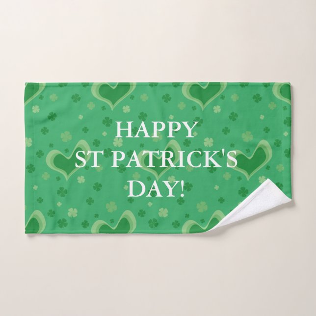 Happy St Patrick's Day grünes Glück Klee Handtuch (Handtuch)