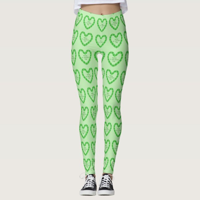 Happy St. Patricks Day Heart Leggings (Vorderseite)