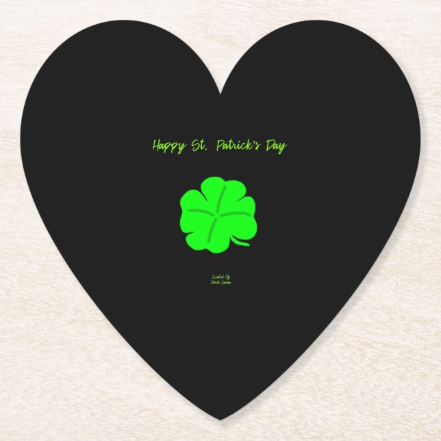 Happy St. Patrick's Day Heart Paper Untersetzer (Vorderseite)