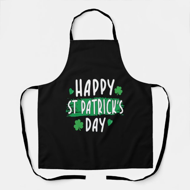 Happy St Patrick's Day Heart Patricks Day Paddy Schürze (Vorderseite)