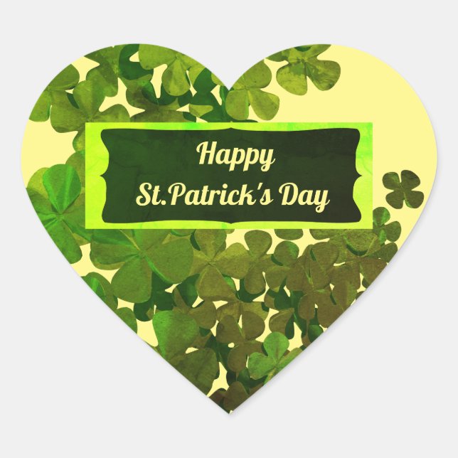 Happy St.Patrick's Day Heart Sticker (Vorderseite)